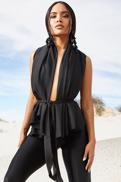 Silky Black Multi-wear Wrap