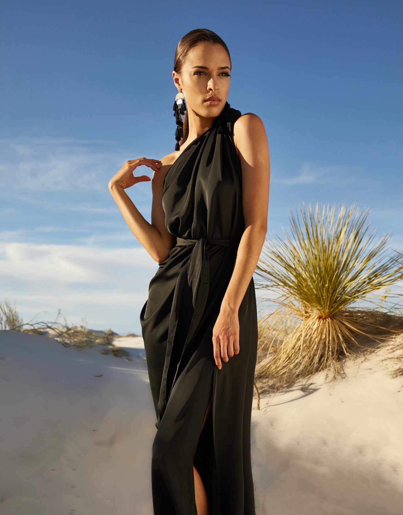 Silky Black Multi-wear Wrap